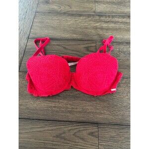 Red lace bra push up by pink